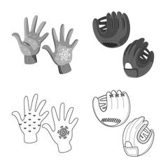 Fototapeta premium Vector design of silhouette and safety icon. Collection of silhouette and comfort vector icon for stock.