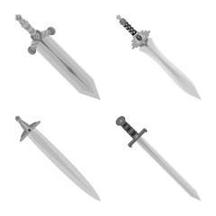 Vector illustration of sharp and blade icon. Collection of sharp and dagger stock symbol for web.