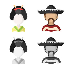 Vector illustration of imitator and resident sign. Set of imitator and culture vector icon for stock.