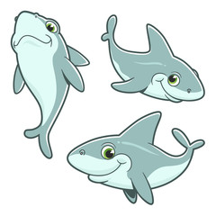 Cute three vector sharks