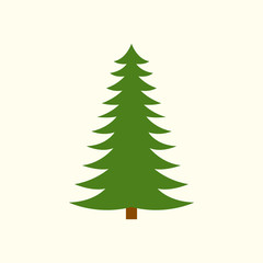 Fir tree icon. Christmas tree silhouette. Vector illustration.