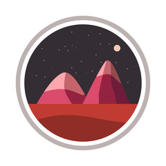 illustration of mountain symbol in white background