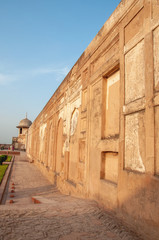 Fototapeta na wymiar Eastern wall of the Royal fort Lahore 