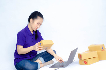 Naklejka premium Women working concept.