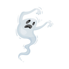 Winding Ghost. Vector illustration on a white background.