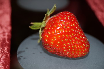 strawberry on a black background