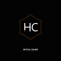 H C HC Initial logo letter with minimalist concept. Vector with scandinavian style logo.