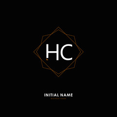 H C HC Initial logo letter with minimalist concept. Vector with scandinavian style logo.