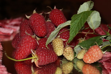fresh strawberries on wooden background