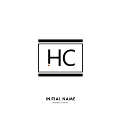 H C HC Initial logo letter with minimalist concept. Vector with scandinavian style logo.