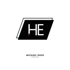 H E HE Initial logo letter with minimalist concept. Vector with scandinavian style logo.