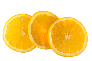 Orange slices isolated on white