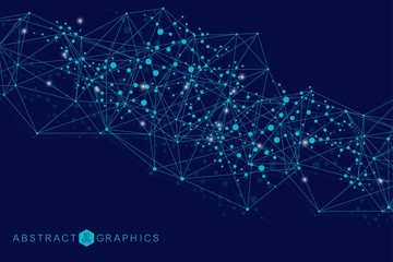 Big Data Visualization Background. Modern futuristic virtual abstract background. Science network pattern, connecting lines and dots. Global network connection vector.