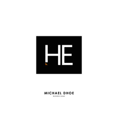 Obraz premium H E HE Initial logo letter with minimalist concept. Vector with scandinavian style logo.
