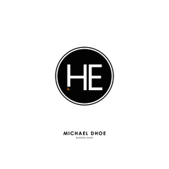 H E HE Initial logo letter with minimalist concept. Vector with scandinavian style logo.