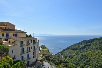 Obraz premium Raito, Italy, 09/15/2019. A day of vacation in a seaside town on the Amalfi coast.