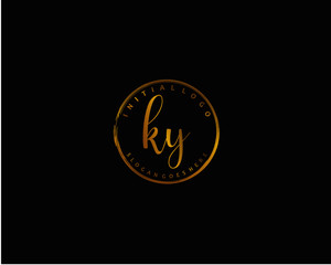 Fototapeta premium KY Initial letter logo template vector