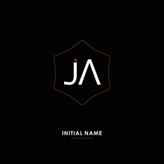 J A JA Initial logo letter with minimalist concept. Vector with scandinavian style logo.