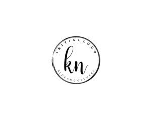 KN Initial letter logo template vector