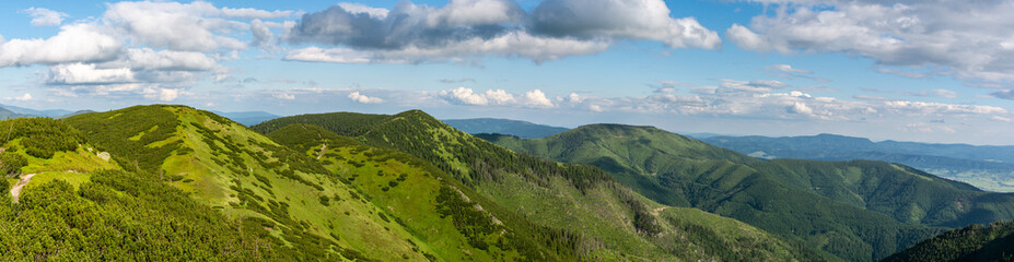 Fototapeta na wymiar Panoramic view on beautiful ridge of Low Tatars in Slovakia