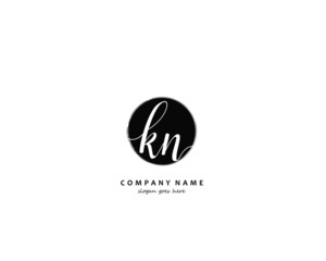 KN Initial letter logo template vector