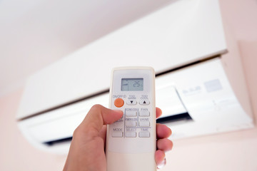 Set on Remote control Air condition at 25 degree temperature to energy saving. 