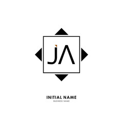 J A JA Initial logo letter with minimalist concept. Vector with scandinavian style logo.