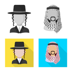 Isolated object of imitator and resident sign. Collection of imitator and culture vector icon for stock.