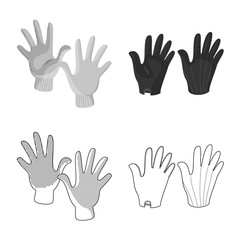 Obraz premium Vector design of silhouette and safety sign. Collection of silhouette and comfort stock symbol for web.