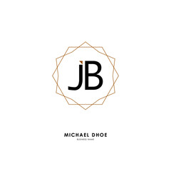 J B JB Initial logo letter with minimalist concept. Vector with scandinavian style logo.