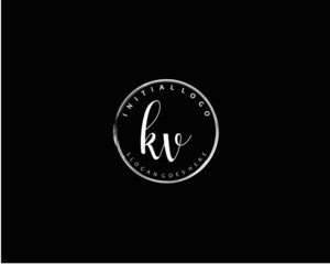 KV Initial letter logo template vector