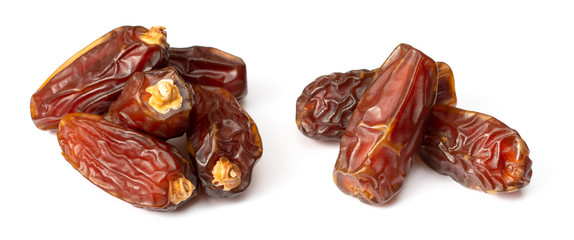dried date palms isolated on white background