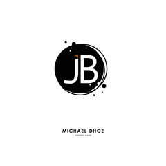 J B JB Initial logo letter with minimalist concept. Vector with scandinavian style logo.