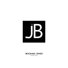 J B JB Initial logo letter with minimalist concept. Vector with scandinavian style logo.