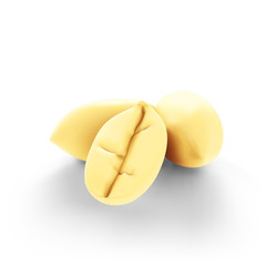 Vector peanut kernels isolated on a white background. Realistic vector illustration for template label, packaging snack and emblem farmer market design.