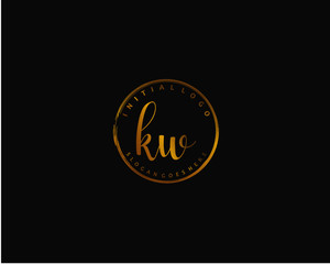 KW Initial letter logo template vector