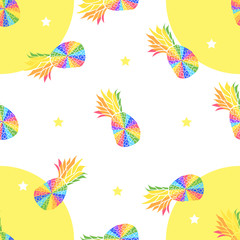 Fototapeta na wymiar pineapple vector pattern graphic design