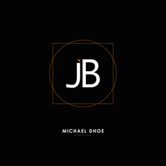 J B JB Initial logo letter with minimalist concept. Vector with scandinavian style logo.