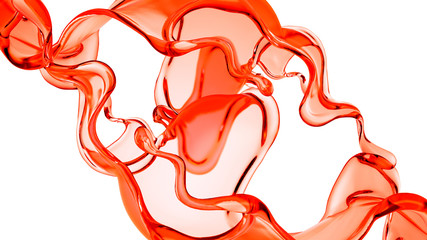 Splash fluid. 3d illustration, 3d rendering.