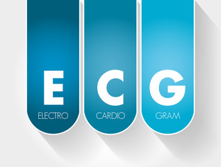 ECG - electrocardiogram acronym, medical concept background