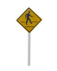 guide post or Traffic sign isolated on white background.