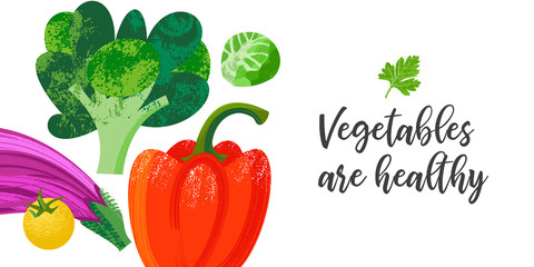 Happy world vegetarian day. Vector illustration with hand drawn unique textures.