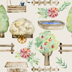 Watercolor seamless pattern.