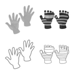 Isolated object of silhouette and safety symbol. Collection of silhouette and comfort stock symbol for web.