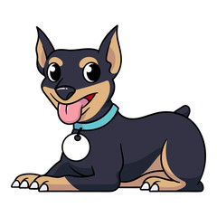 Cartoon Dog Sitting Down Illustration
