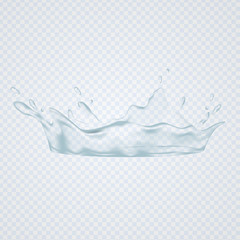 Surface water splash vector illustration. Splashing water. Water drops.