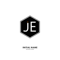 J E JE Initial logo letter with minimalist concept. Vector with scandinavian style logo.