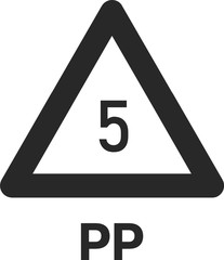 Polypropylene 5 PP Icon Symbol