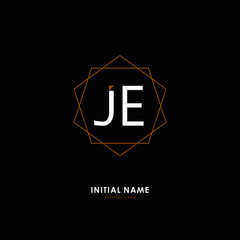 J E JE Initial logo letter with minimalist concept. Vector with scandinavian style logo.