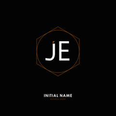J E JE Initial logo letter with minimalist concept. Vector with scandinavian style logo.